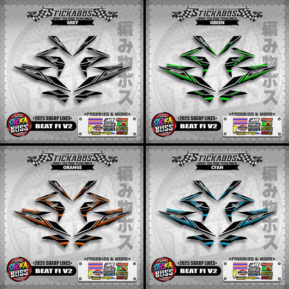 BEAT FI V2 INDO STICKER DECALS ( 2025 SHARP LINES )【WITH FREEBIES】