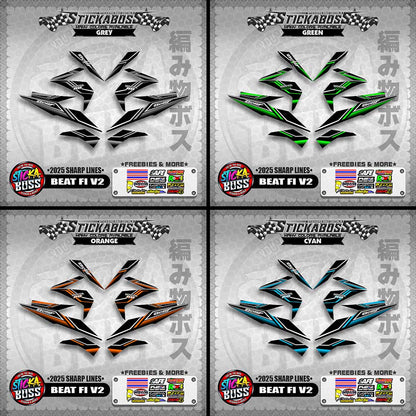 BEAT FI V2 INDO STICKER DECALS ( 2025 SHARP LINES )【WITH FREEBIES】