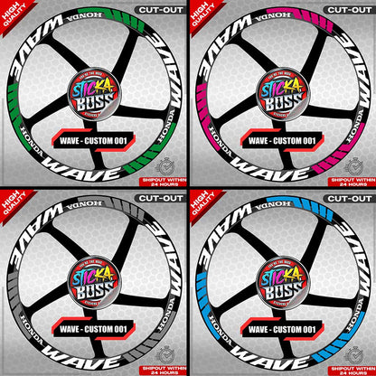 WAVE 110 / 125 MAG STICKER SET ( 2 MAGS ) - CUSTOM 001 | VINYL WATERPROOF CUT-OUT DECALS