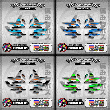 NMAX V1 MALAYSIAN STICKER DECALS ( 2025 VV12 DESIGN )【WITH FREEBIES】