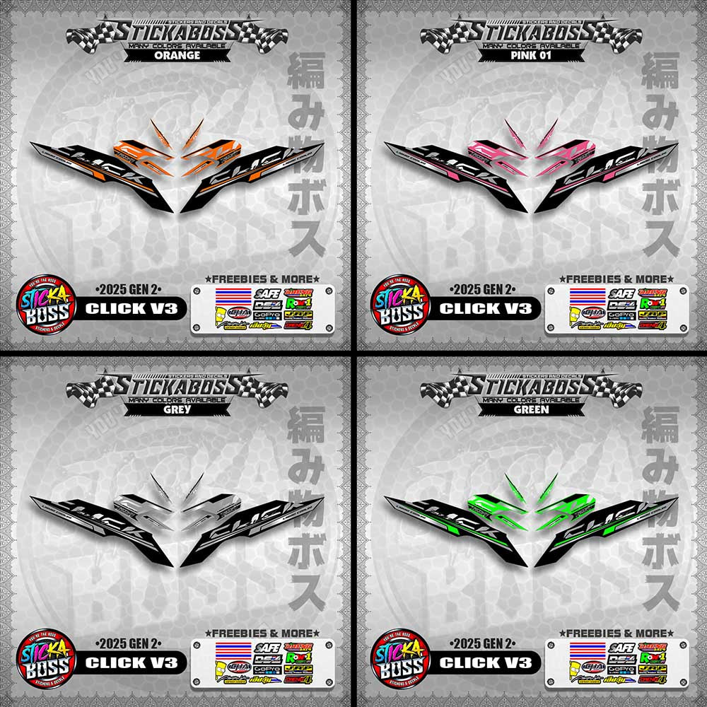 CLICK V3 INDO STICKER DECALS ( 2025 GEN 2 )【WITH FREEBIES】