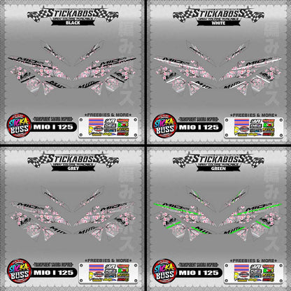 【PREMIUM UV PRINT】TRANSPARENT MIO I 125 STICKER DECALS ( SAKURA INSPIRED )【WITH FREEBIES】