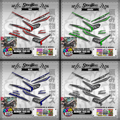 AEROX 155 V1 DECALS ( FOR PEARL WHITE )【WITH FREEBIES】