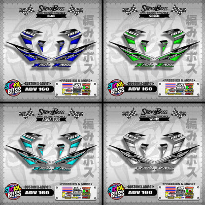 ADV 160 DECALS ( CUSTOM X-ADV 01 )【WITH FREEBIES】