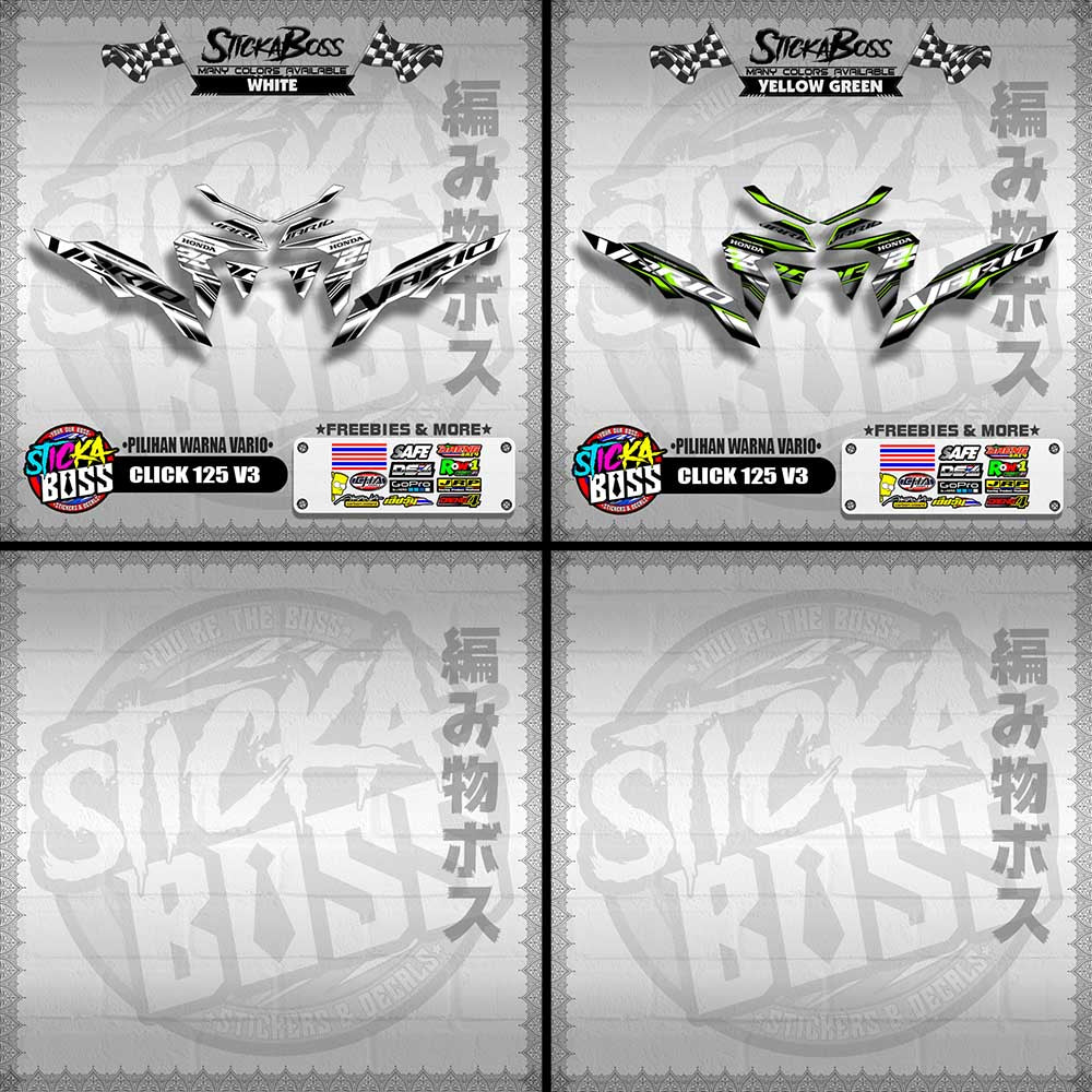 CLICK 125 V3 MALAYSIAN DECALS ( PILIHAN WARNA VARIO )【WITH FREEBIES】
