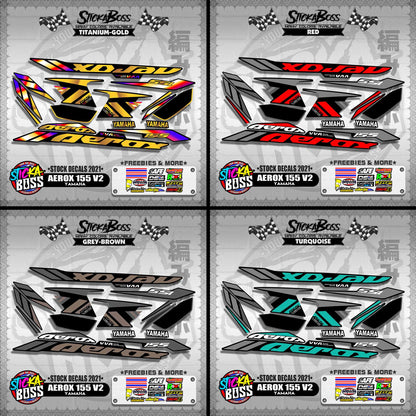 AEROX 155 V2  ( STOCK DECALS 2021 )【WITH FREEBIES】