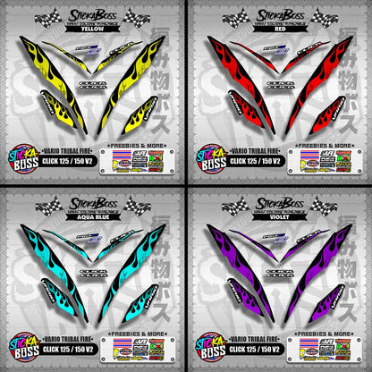 CLICK 125 / 150 V2 DECALS ( VARIO TRIBAL FIRE )【WITH FREEBIES】
