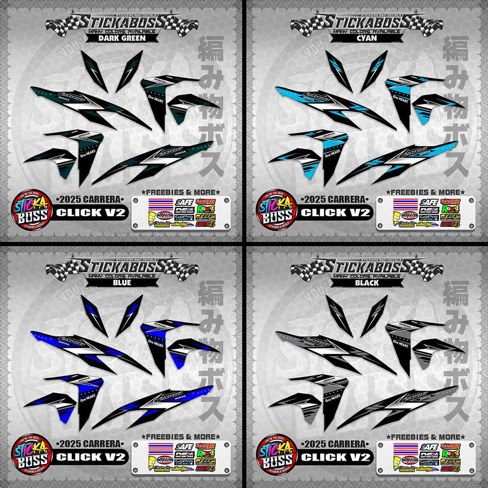 CLICK V2 STICKER DECALS ( 2025 CARRERA )【WITH FREEBIES】
