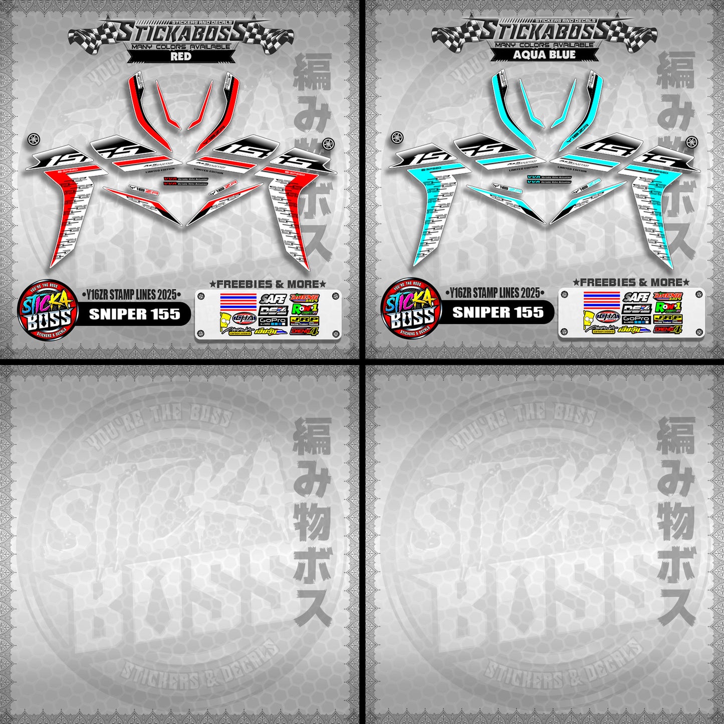 SNIPER 155 STICKER DECALS ( Y16ZR STAMP LINES 2025 )【WITH FREEBIES】