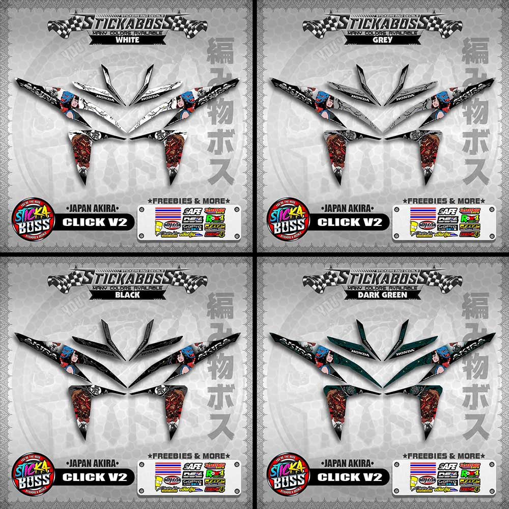 CLICK V2 STICKER DECALS ( JAPAN AKIRA )【WITH FREEBIES】