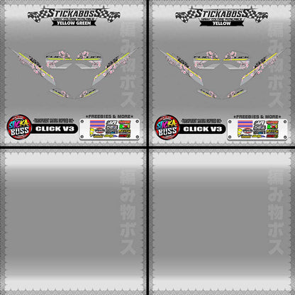 【PREMIUM UV PRINT】TRANSPARENT CLICK V3 DECALS ( SAKURA INSPIRED 002 )【WITH FREEBIES】
