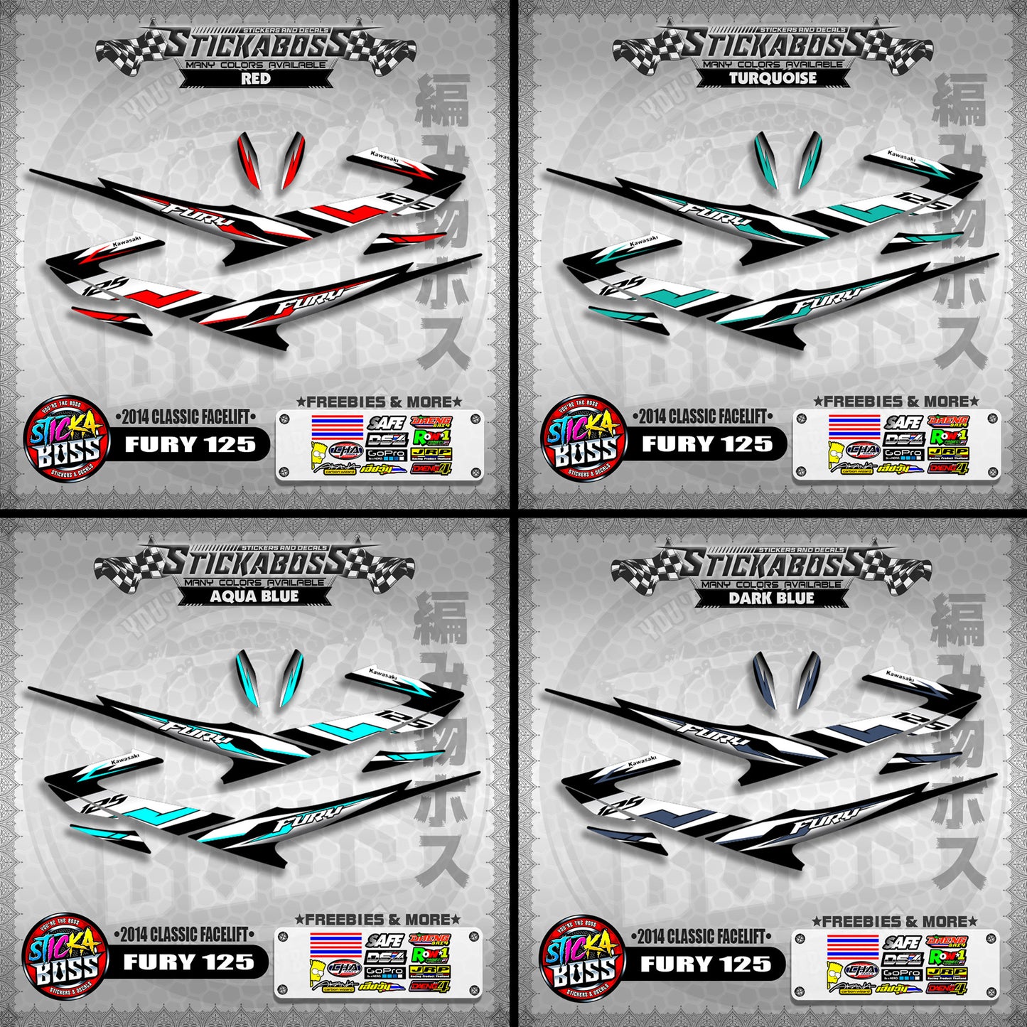 FURY 125 STICKER DECALS ( 2014 CLASSIC FACELIFT )【WITH FREEBIES】