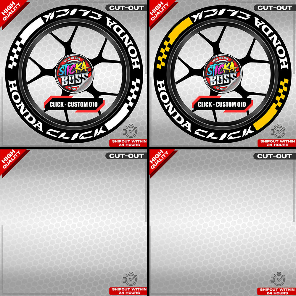 CLICK 125 / 150 / 160 MAG STICKER SET  ( 2 MAGS ) - CUSTOM 010 | VINYL WATERPROOF CUT-OUT DECALS
