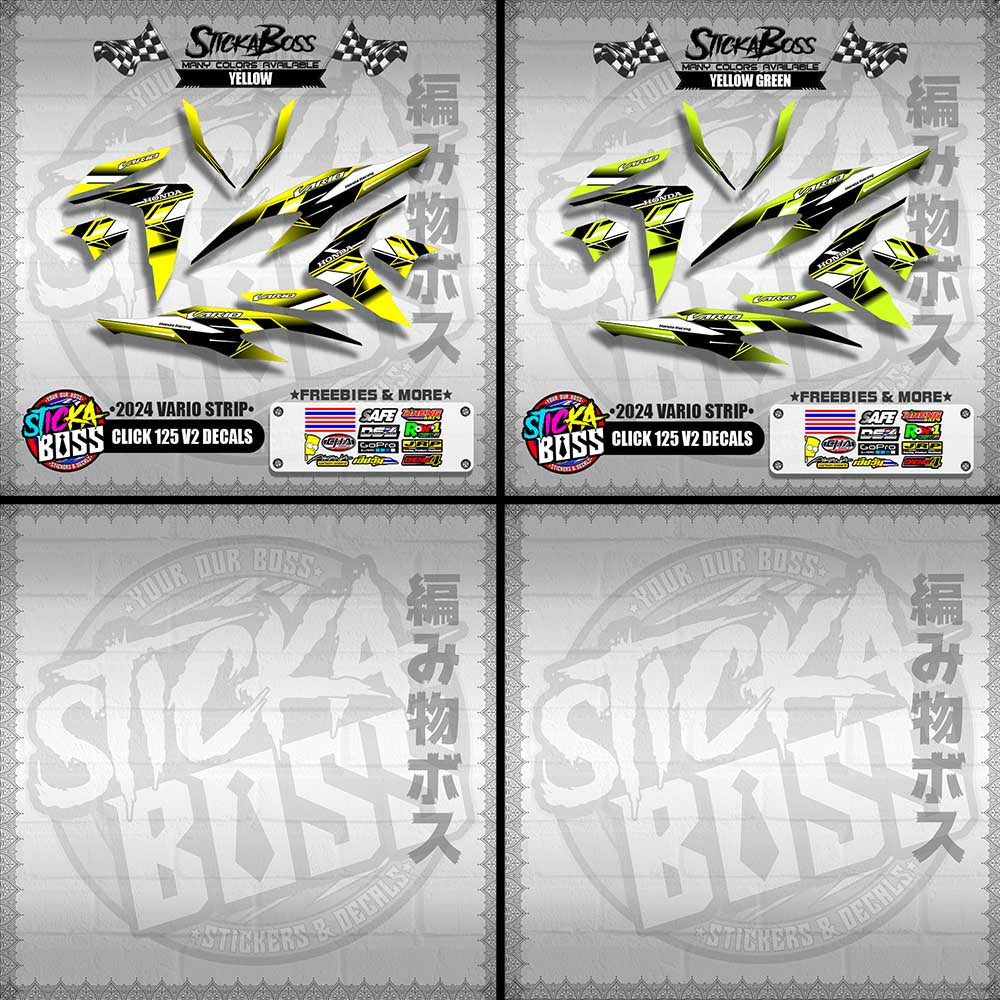 CLICK 125 V2 DECALS ( 2024 VARIO STRIP )【WITH FREEBIES】
