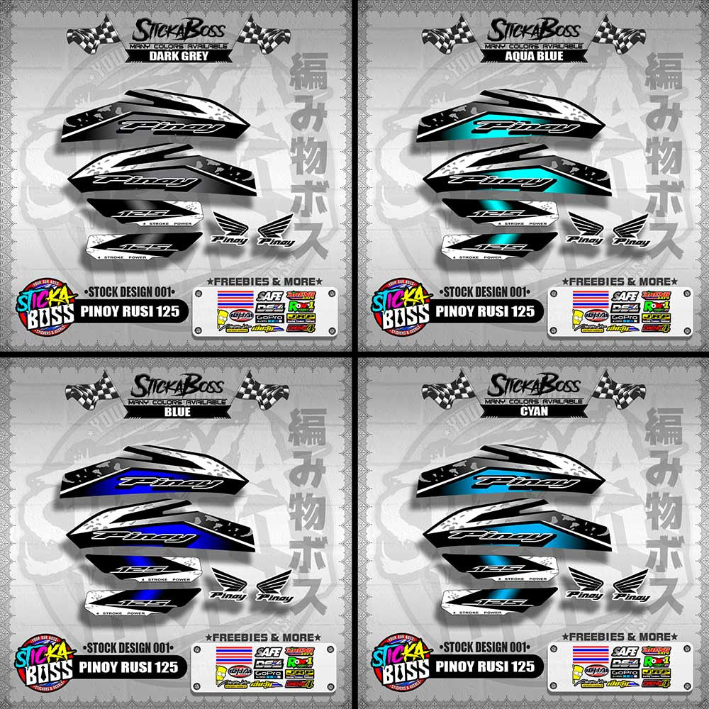 PINOY RUSI 125 DECALS ( STOCK DESIGN 001 )【WITH FREEBIES】