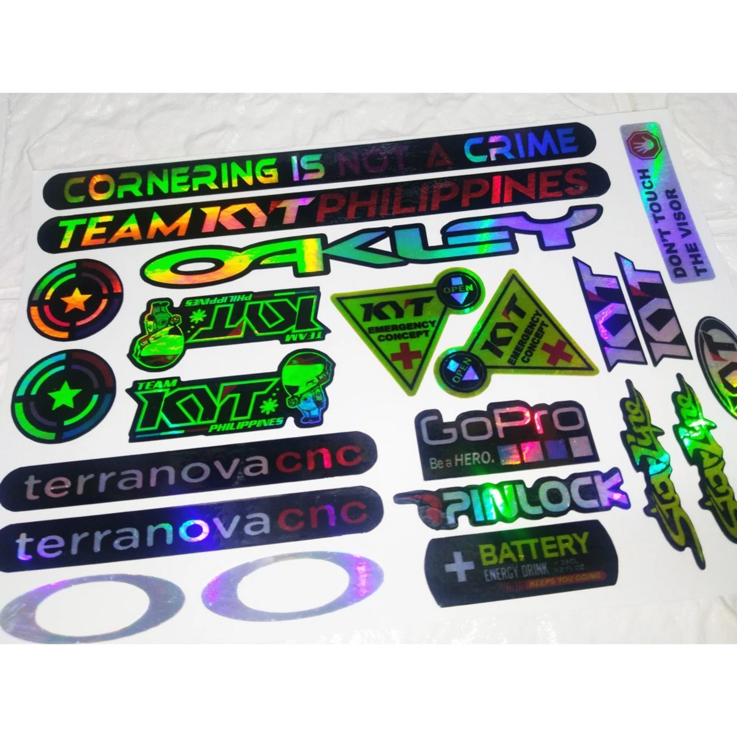 【HOLOGRAM】KYT HELMET VISOR STICKERS (KYT ver1) (Premium Glossy Laminated)【HOLOGRAPHIC】