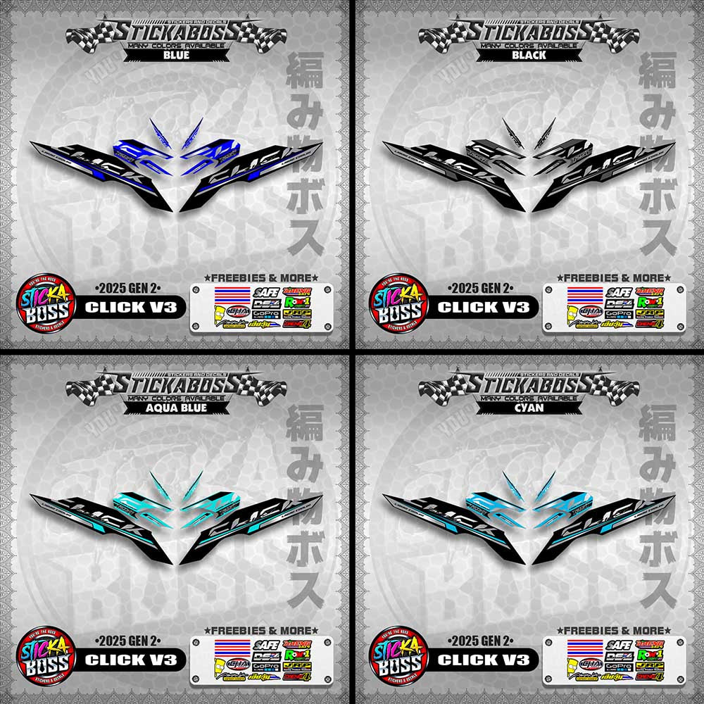 CLICK V3 INDO STICKER DECALS ( 2025 GEN 2 )【WITH FREEBIES】