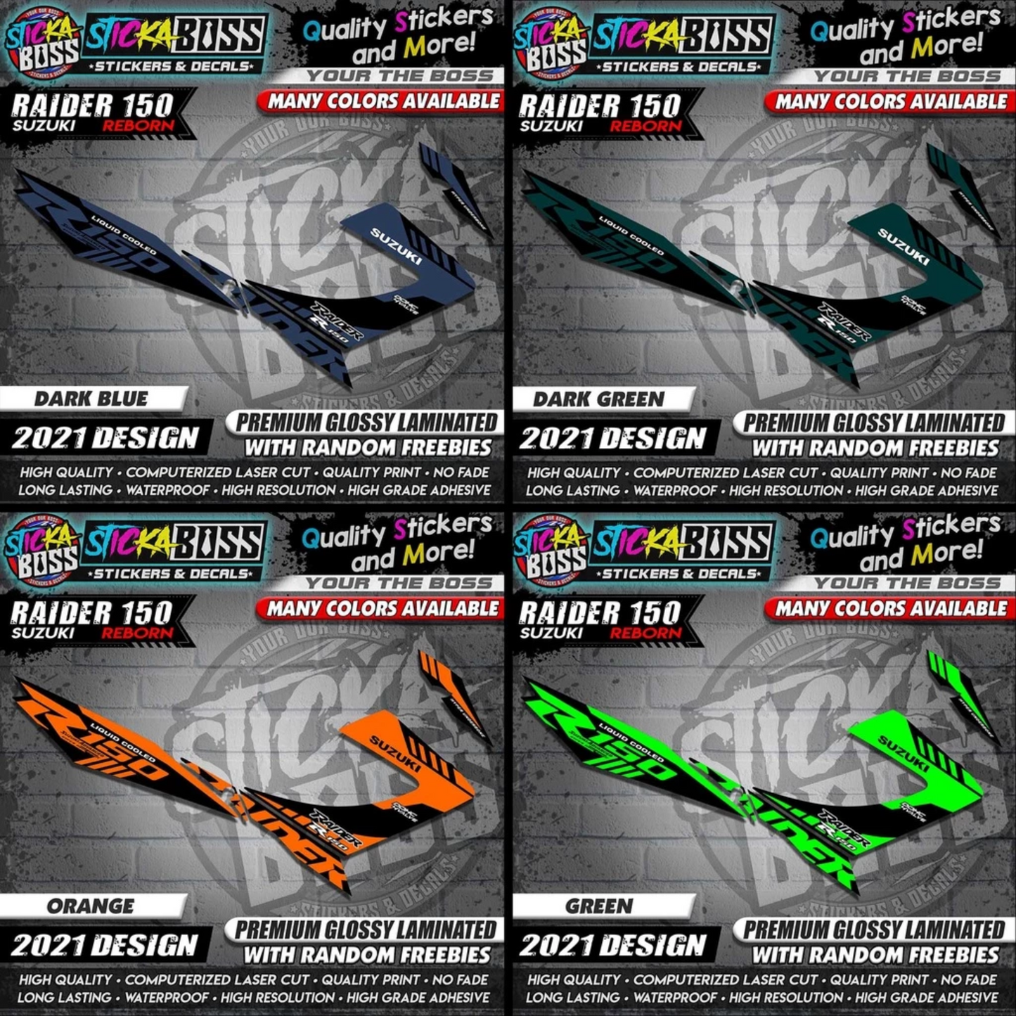 Suzuki Raider 150 Reborn Stock Decals ( 2021 Design )【WITH FREEBIES】
