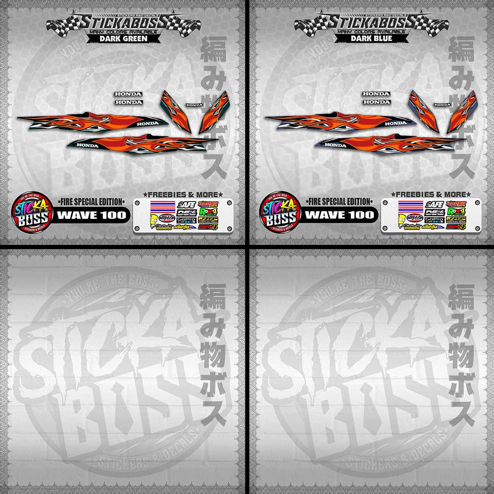 WAVE 100 STICKER DECALS ( FIRE SPECIAL EDITION )【WITH FREEBIES】