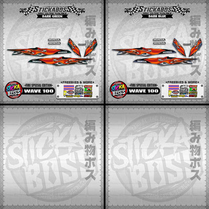 WAVE 100 STICKER DECALS ( FIRE SPECIAL EDITION )【WITH FREEBIES】