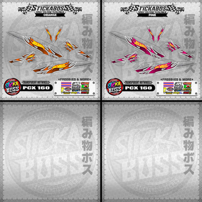 【PREMIUM UV PRINT】TRANSPARENT PCX 160 DECALS ( TRANSPARENT HOTWHEELS )【WITH FREEBIES】