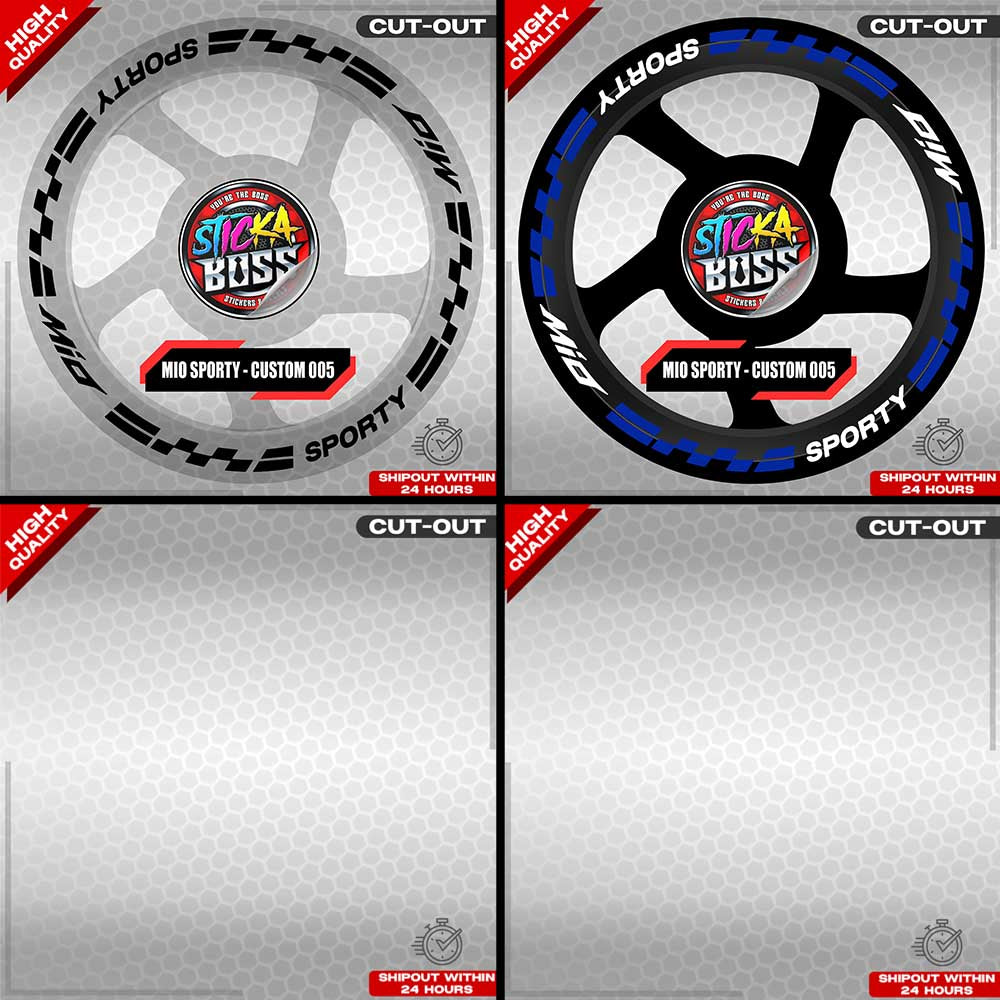 MIO SPORTY MAG STICKER SET ( 2 MAGS ) - CUSTOM 005 | VINYL WATERPROOF CUT-OUT DECALS