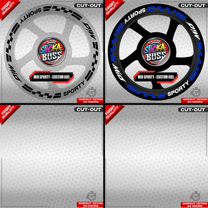 MIO SPORTY MAG STICKER SET ( 2 MAGS ) - CUSTOM 005 | VINYL WATERPROOF CUT-OUT DECALS
