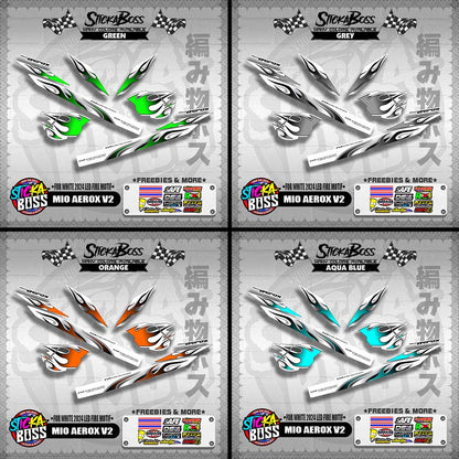 MIO AEROX V2 DECALS ( FOR WHITE 2024 LED FIRE MOTIF )【WITH FREEBIES】