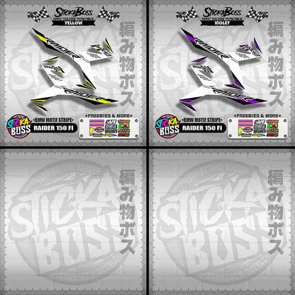 RAIDER 150 FI DECALS ( BMW MOTIF STRIPES )[ PREMIUM GLOSSY LAMINATED ]【WITH FREEBIES】