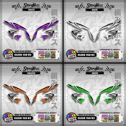 CLICK 150 V2 DECALS ( VARIO BLAZE DESIGN )【WITH FREEBIES】