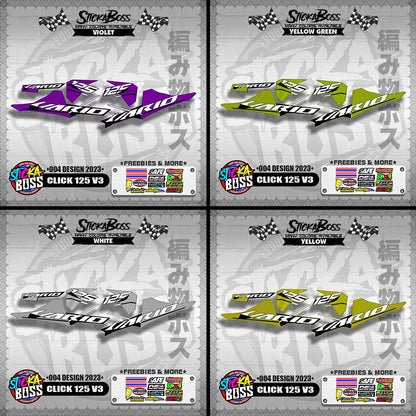 CLICK 125 V3 STOCK DECALS ( 004 DESIGN 2023 ) VARIO【WITH FREEBIES】