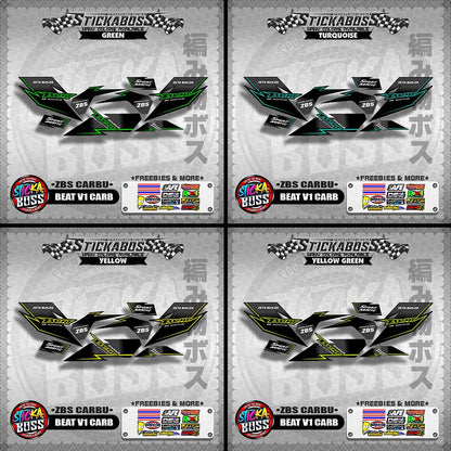 BEAT V1 CARB STICKER DECALS ( ZBS CARBU )【WITH FREEBIES】