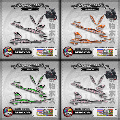 AEROX V1 STICKER DECALS ( SAKURA INSPIRED )【WITH FREEBIES】