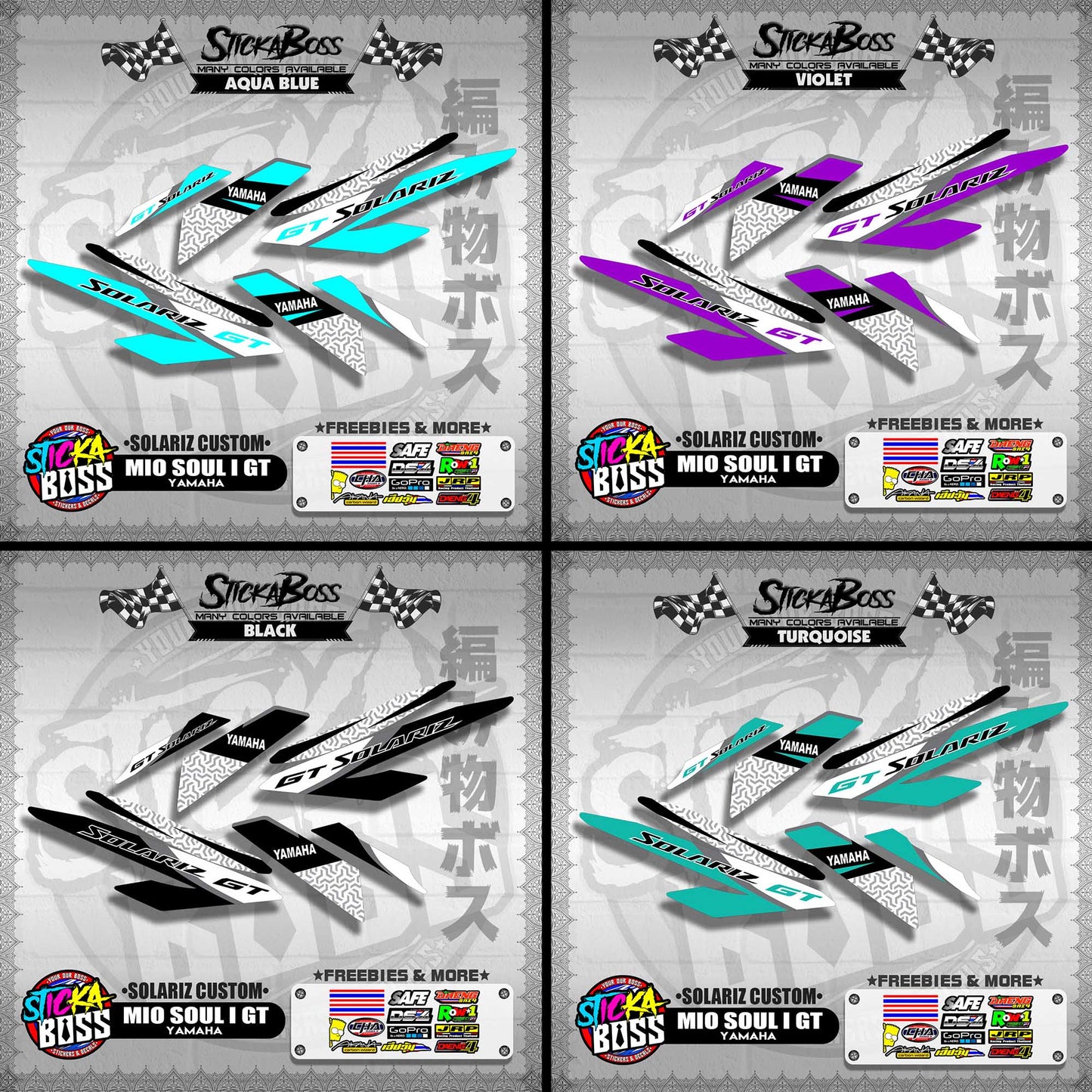 MIO SOUL I 125 GT DECALS ( SOLARIZ CUSTOM )【WITH FREEBIES】