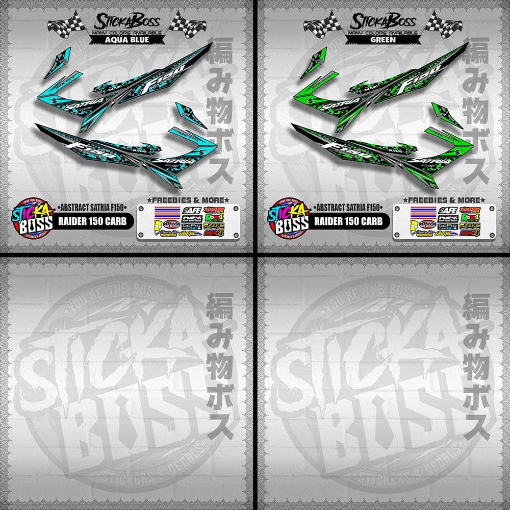 RAIDER 150 CARB DECALS ( ABSTRACT SATRIA F150 ) [ PREMIUM GLOSSY LAMINATED ]【WITH FREEBIES】