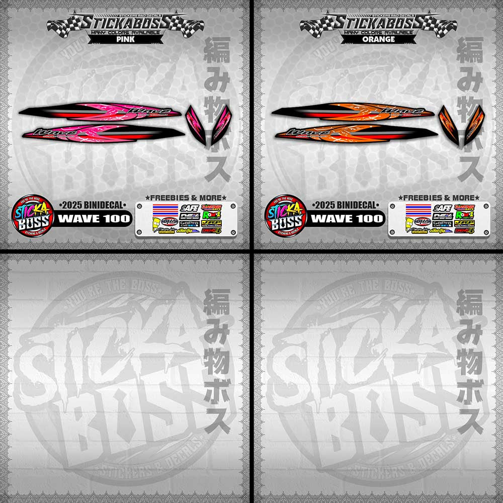 WAVE 100 STICKER DECALS ( 2025 BINIDECAL )【WITH FREEBIES】