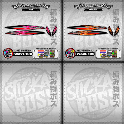 WAVE 100 STICKER DECALS ( 2025 BINIDECAL )【WITH FREEBIES】