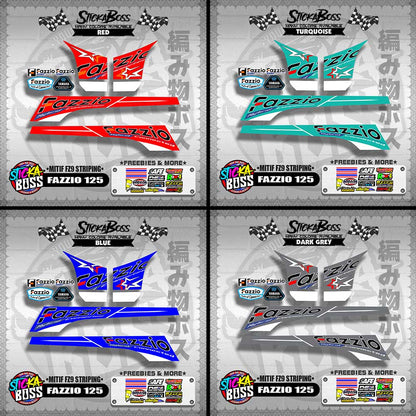 FAZZIO 125 DECALS ( MITIF FZ9 STRIPING )【WITH FREEBIES】