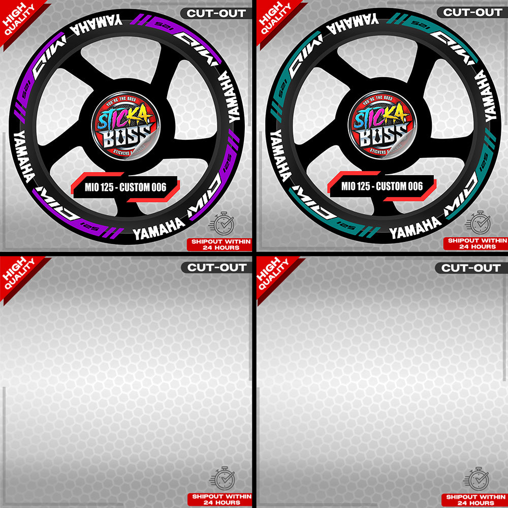 MIO 125  MAG STICKER SET  ( 2 MAGS ) - CUSTOM 006 | VINYL WATERPROOF CUT-OUT DECALS