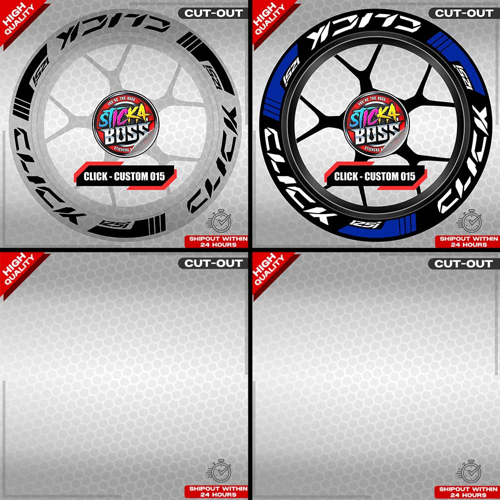 CLICK 125 MAG STICKER SET ( 2 MAGS ) - CUSTOM 015 | VINYL WATERPROOF CUT-OUT DECALS