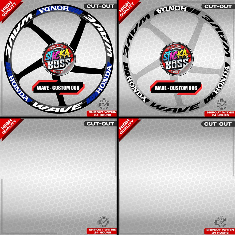 WAVE 110 / 125 MAG STICKER SET ( 2 MAGS ) - CUSTOM 006 | VINYL WATERPROOF CUT-OUT DECALS