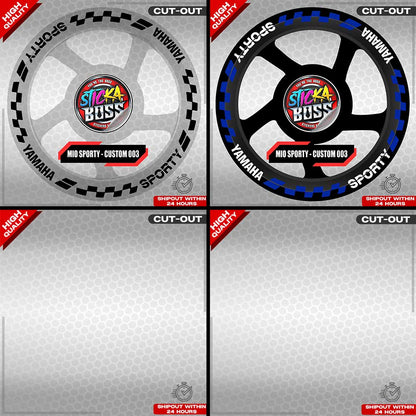 MIO SPORTY MAG STICKER SET ( 2 MAGS ) - CUSTOM 003 | VINYL WATERPROOF CUT-OUT DECALS