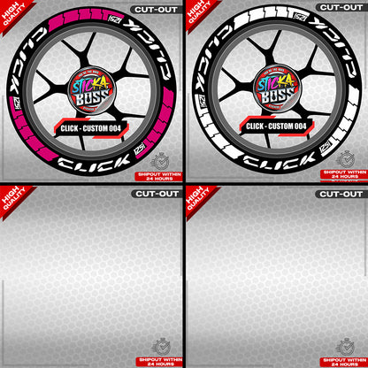 CLICK 125 MAGS STICKER SET  ( 2 MAGS ) - CUSTOM 004 | VINYL WATERPROOF CUT-OUT DECALS