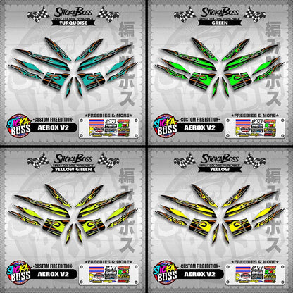 AEROX V2 DECALS ( CUSTOM FIRE EDITION )【WITH FREEBIES】