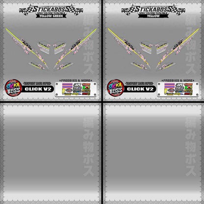 【PREMIUM UV PRINT】TRANSPARENT CLICK 125 / 150 V2 DECALS ( SAKURA INSPIRED )【WITH FREEBIES】