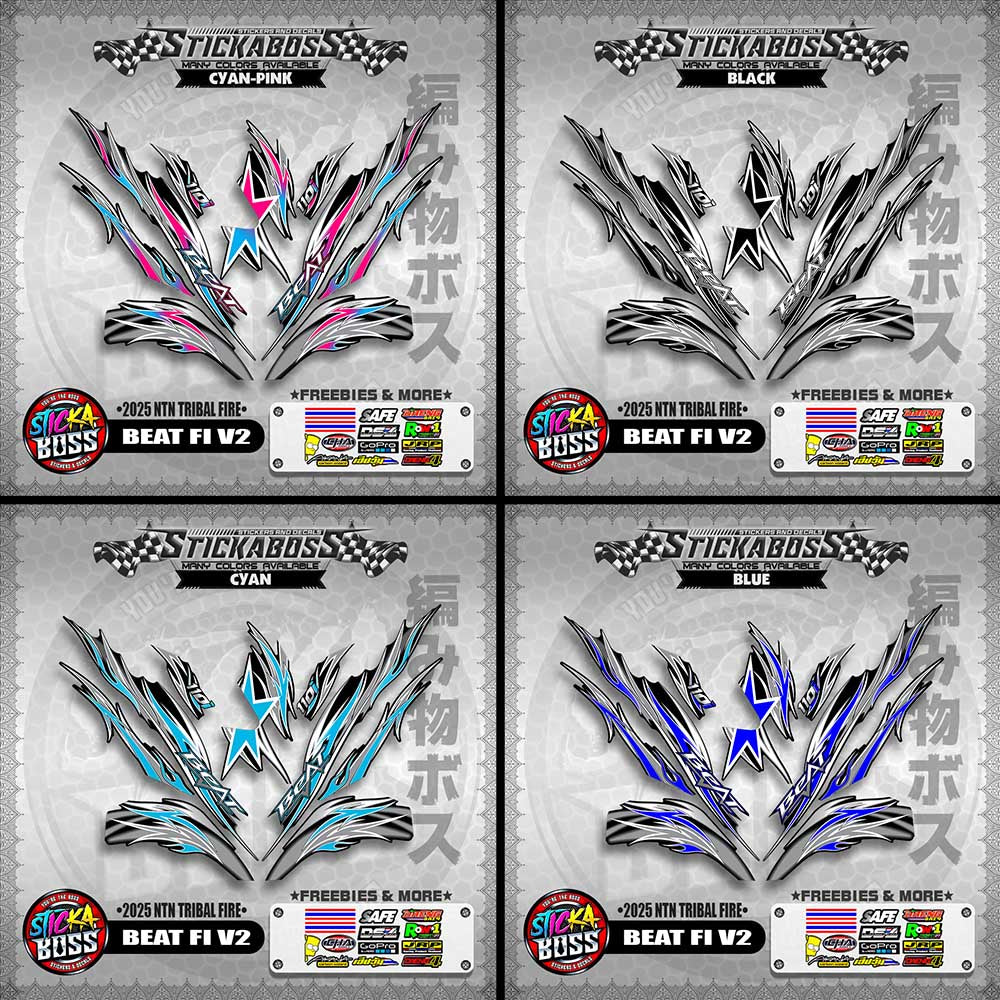 BEAT FI V2 STICKER DECALS ( 2025 NTN TRIBAL FIRE )【WITH FREEBIES】