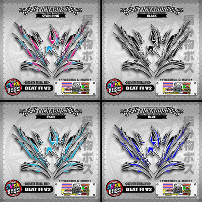 BEAT FI V2 STICKER DECALS ( 2025 NTN TRIBAL FIRE )【WITH FREEBIES】