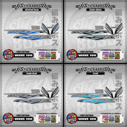 WAVE 100 STICKER DECALS ( FIRE EDITION )【WITH FREEBIES】