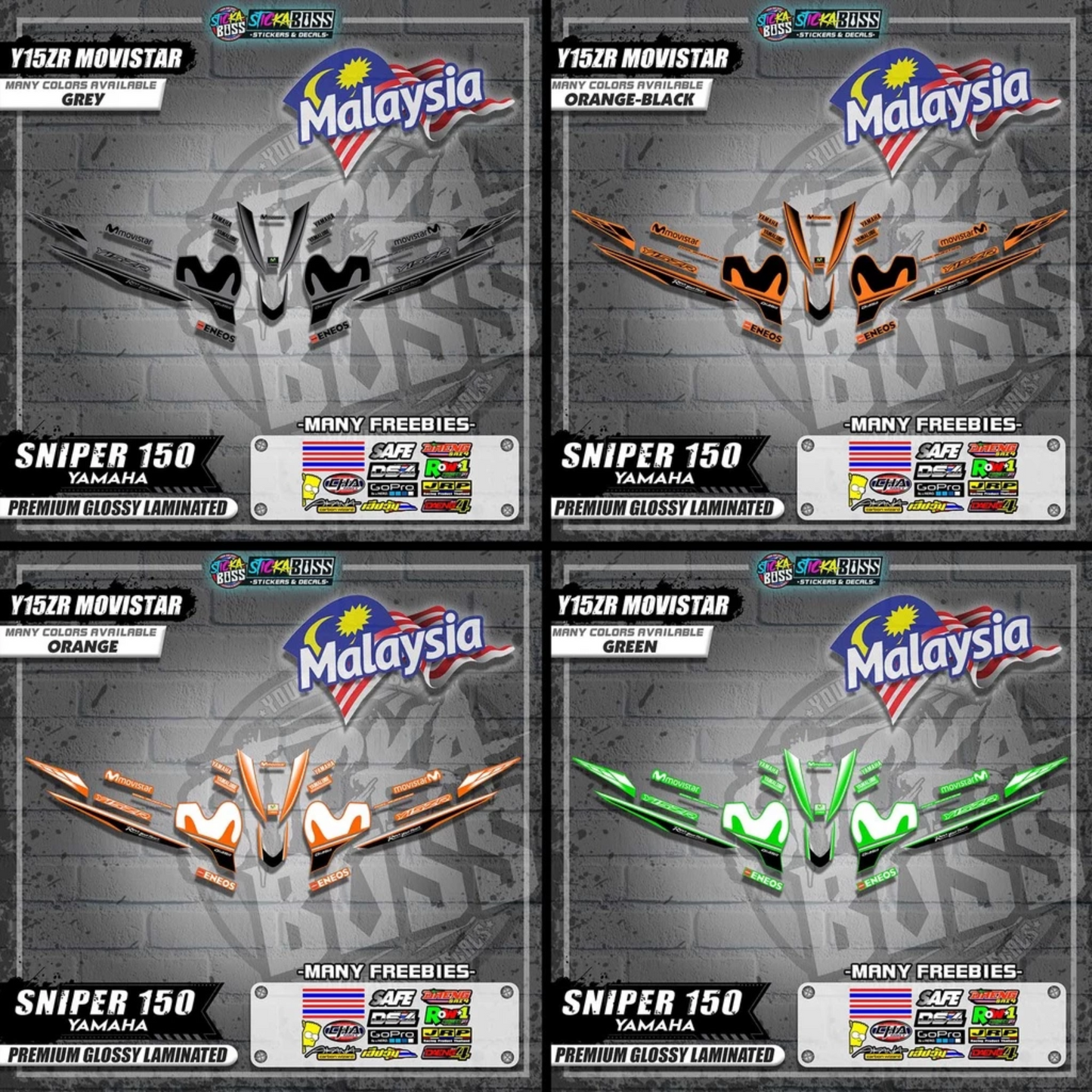 Sniper 150 Malaysian Decals ( Y15ZR MOVISTAR )【WITH FREEBIES】Malaysia Concept