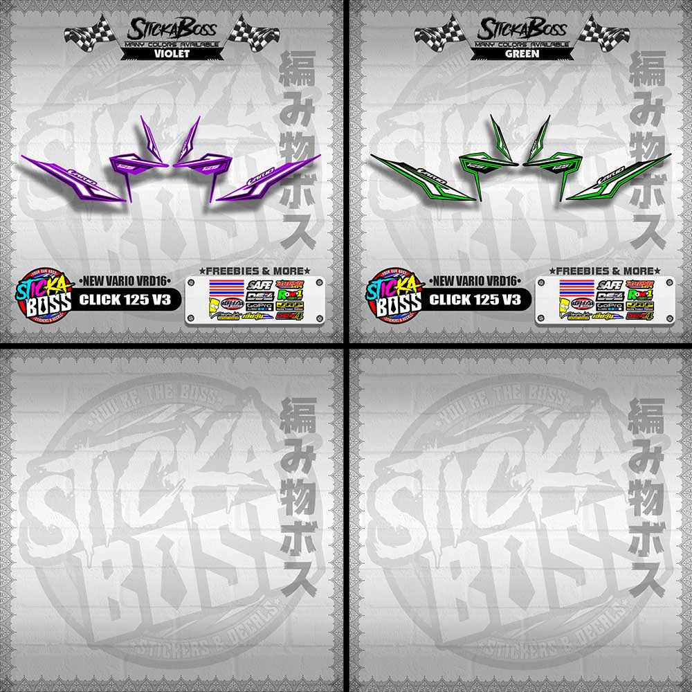 CLICK 125 V3 DECALS ( NEW VARIO VRD16 ) [ PREMIUM GLOSSY LAMINATED ]【WITH FREEBIES】
